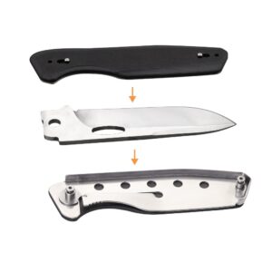 Roxon Phantasy Folding Knife Survival Pocket Tool EDC Camping with Replaceable Knife Blade (Stainless Steel Handle)