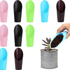 ORNOOU 10 Pieces Bonsai Soil Scoop Plastic Succulent Soil Scoop Indoor Plants Little Small Potting Shovel Bucket Shovel for Garden Planting,Random