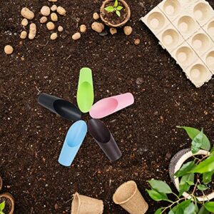 ORNOOU 10 Pieces Bonsai Soil Scoop Plastic Succulent Soil Scoop Indoor Plants Little Small Potting Shovel Bucket Shovel for Garden Planting,Random