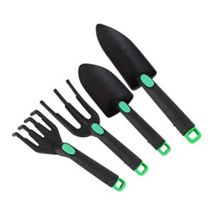 DOITOOL 4 Pieces Garden Tools Set Small Hand Tools for Gardening Includes Hand Trowel,Transplant Trowel and Cultivator Hand Rake for Succulent Bonsai Digging or Transplanting