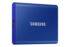 samsung ssd t7 portable external solid state drive 1tb, up to usb 3.2 gen 2, reliable storage for gaming, students, professionals, mu-pc1t0h/am, blue