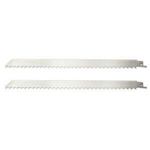 zuzzee 2 pcs 300mm stainless steel reciprocating saw blades cutting tools, unpainted blades for food cutting ice, frozen meat, bone, beef (12 inch)