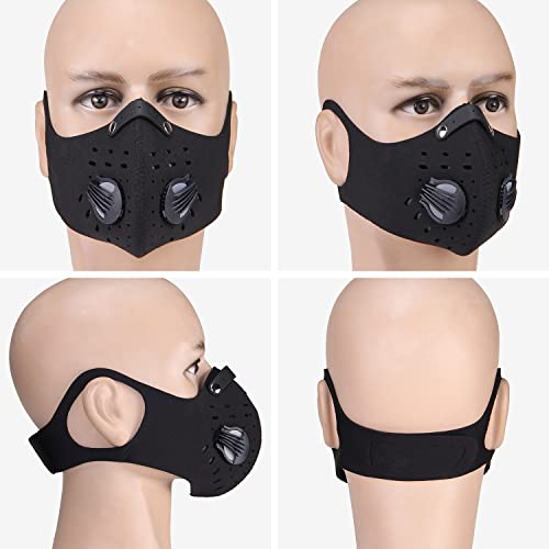 PISIQI Dust Mouth Face Cover Half Face Sports Face Protections Anti Dust Face Mouth Riding Cover with Valve Reusable Breathing Lightweight Face Shield Outdoor Facial for Men and Women