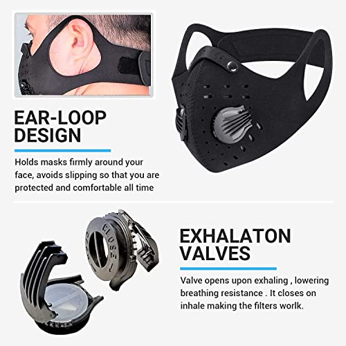 PISIQI Dust Mouth Face Cover Half Face Sports Face Protections Anti Dust Face Mouth Riding Cover with Valve Reusable Breathing Lightweight Face Shield Outdoor Facial for Men and Women