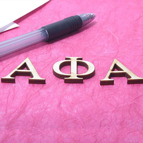 2-6 inch Tall (1/8" Thick) (3 letters) Small Greek Wood Letters Wooden Alphabet Wall Hanging Little Craft Paddle Decor Sorority Fraternity House Unfinished Laser Cutout Custom