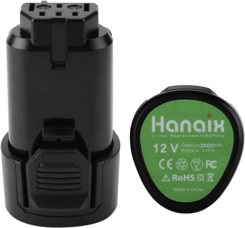 Hanaix 2 Pack 3.0Ah Li-ion Replacement Battery for Ridgid 12v Battery R82007 R82008 R82009 R82048 R82049 R86048 AC82008 AC82049 AC82048 AC82059 130188001 130219001 130446011