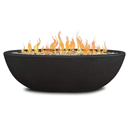 Riverside Oval Propane Fire Bowl in Shale by Real Flame