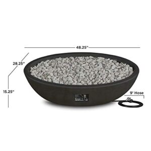 Riverside Oval Propane Fire Bowl in Shale by Real Flame