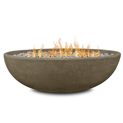 Riverside Oval Propane Fire Bowl in Glacier Gray by Real Flame