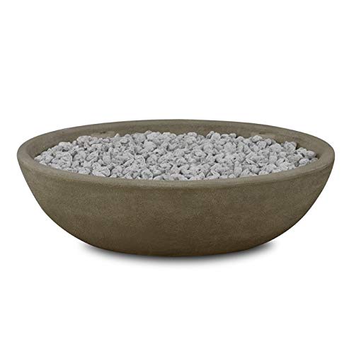 Riverside Oval Propane Fire Bowl in Glacier Gray by Real Flame