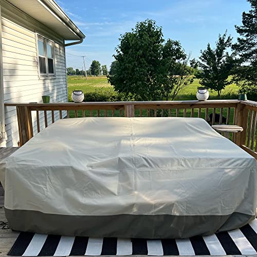 Wisteria Lane Outdoor Furniture Cover Waterproof, Heavy Duty & Waterproof Patio Furniture Cover, Rectangular Outdoor Sectional Cover, 108 X 82 X 28 inches, Beige