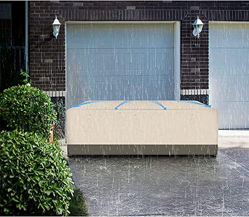 Wisteria Lane Outdoor Furniture Cover Waterproof, Heavy Duty & Waterproof Patio Furniture Cover, Rectangular Outdoor Sectional Cover, 108 X 82 X 28 inches, Beige