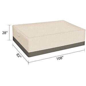 Wisteria Lane Outdoor Furniture Cover Waterproof, Heavy Duty & Waterproof Patio Furniture Cover, Rectangular Outdoor Sectional Cover, 108 X 82 X 28 inches, Beige