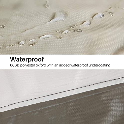 Wisteria Lane Outdoor Furniture Cover Waterproof, Heavy Duty & Waterproof Patio Furniture Cover, Rectangular Outdoor Sectional Cover, 108 X 82 X 28 inches, Beige