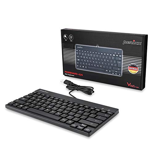 Perixx PERIBOARD-426 Wired Mini Low Profile Keyboard (Wired USB), US English Layout (11665)