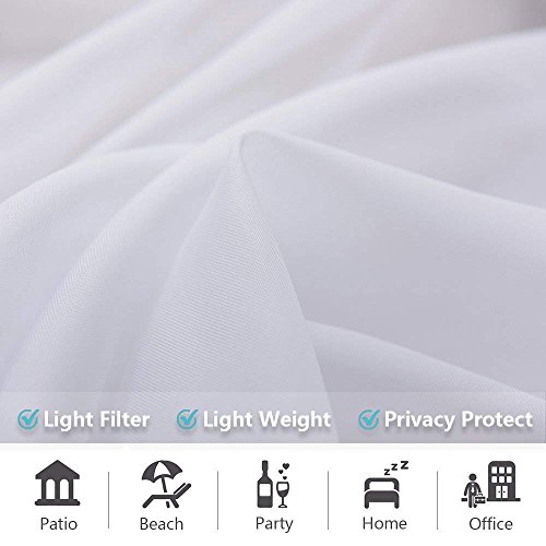 RYB HOME Outdoor Sheer Curtain for Patio, Grommet Top Sheer White Outdoor Curtain for Pergola, Outdoor Indoor Privacy Voile Drape, 1 Panel, Wide 54 by Long 84 Inch