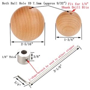 EMILYPRO Flex Shank Installer Drill Bit Guide Tools/Cable Bit Bumper Balls for 1/4" Shank/in-Wall Drill Guide Kit 1-3/4" & 2-5/16" - S/4