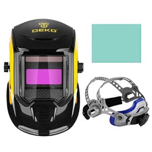 DEKOPRO Solar Powered Welding Helmet Auto Darkening Welder Mask Diversify Design Adjustable Shade Range 4/9-13 for MIG TIG Arc Welding Machine