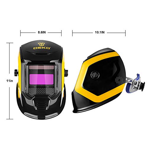 DEKOPRO Solar Powered Welding Helmet Auto Darkening Welder Mask Diversify Design Adjustable Shade Range 4/9-13 for MIG TIG Arc Welding Machine