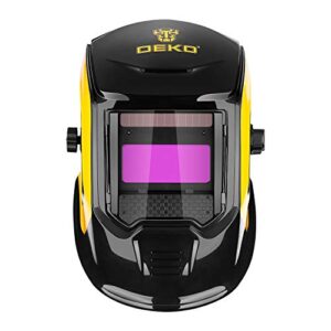 DEKOPRO Solar Powered Welding Helmet Auto Darkening Welder Mask Diversify Design Adjustable Shade Range 4/9-13 for MIG TIG Arc Welding Machine