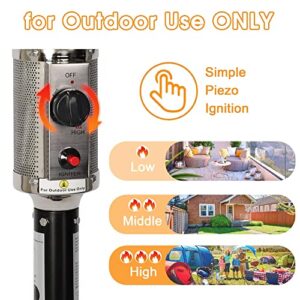 LUCKYERMORE Outdoor Patio Heater for Propane with Wheels, 87”High Outdoor Patio Heater Gas Heat for Commercial and Residential,36000 BTU,ETL Certified