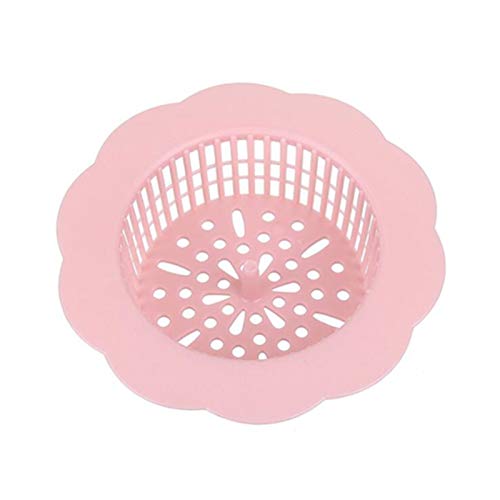 JIANYI Plastic Sink Strainer, Kitchen Sink Strainer, Large Wide Rim 4.5" Diameter Sink Strainer for Kitchen Sink - Pink