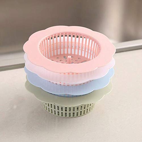 JIANYI Plastic Sink Strainer, Kitchen Sink Strainer, Large Wide Rim 4.5" Diameter Sink Strainer for Kitchen Sink - Pink