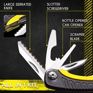 Mini Multitool Knife 12 in 1 - Small Pocket Multi Tool with Knife and Pliers - Best Small Utility Multi Purpose All in One Tools for Men Women - Best Gear Accessory for EDC Work Camping Hiking 2229