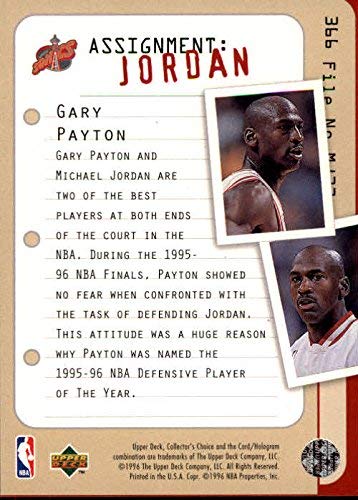 1996-97 Collector's Choice #366 Gary Payton Michael Jordan AJ NBA Basketball Trading Card Chicago Bulls