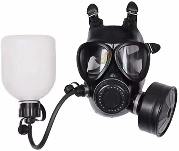 KYNG Gas Mask NBC Filter CBRN Respirator Mask Tactical Mask Face Mask MILITARY GRADE Halloween Mask with BOTTLE STRAW HOSE Fits All With Adjustable Straps Filter Made 2023