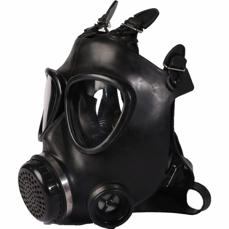 KYNG Gas Mask NBC Filter CBRN Respirator Mask Tactical Mask Face Mask MILITARY GRADE Halloween Mask with BOTTLE STRAW HOSE Fits All With Adjustable Straps Filter Made 2023