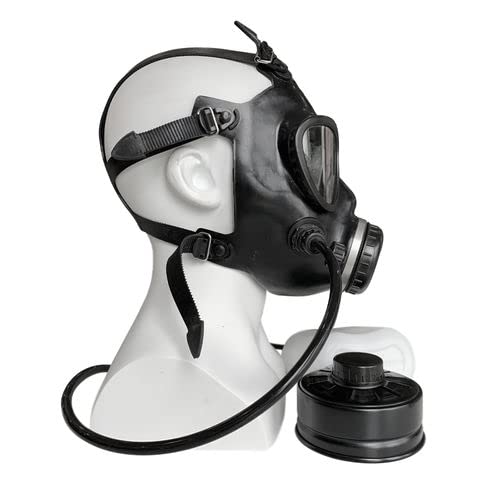 KYNG Gas Mask NBC Filter CBRN Respirator Mask Tactical Mask Face Mask MILITARY GRADE Halloween Mask with BOTTLE STRAW HOSE Fits All With Adjustable Straps Filter Made 2023