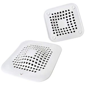 hair catcher shower drain - 2 pack soft silicone cover trap protector c9001 - for bathroom bathtub and kitchen sink strainer