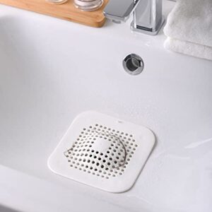 Hair Catcher Shower Drain - 2 Pack Soft Silicone Cover Trap Protector C9001 - for Bathroom Bathtub and Kitchen Sink Strainer