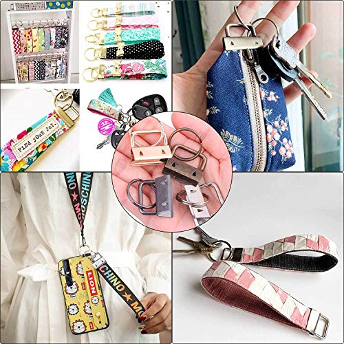 shynek Key Fob Hardware, Keychain Hardware Set Includes 40pcs Key Fob Hardware 1 Inch with Key Fob Hardware Pliers for Wristlet Keychain, Key Lanyard and Key Chain Making Hardware Supplies