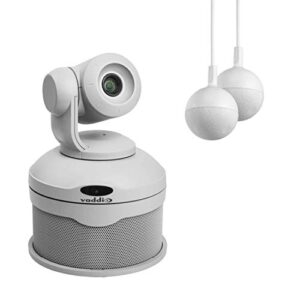 vaddio conferenceshot av conferencing bundle with 2 ceilingmic and hd ptz camera, white