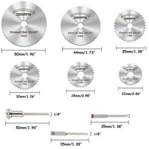 Cutting Wheel Set for Rotary Tool, 88Pcs HSS Circular Saw Blades Diamond Wood Glass Plastic Metal Stone Cutting Drill Wheels Kit with Mandrels for Dremel