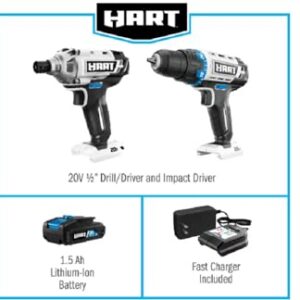 Hart 20v drill and impact driver kit