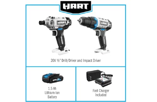 Hart 20v drill and impact driver kit