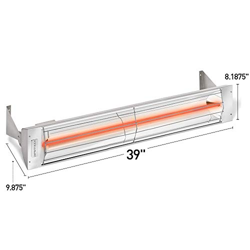 Infratech W-2024 SS Stainless Steel 39” Single Element Fixture 2000 Watt, 240 Volt, Stainless Steel