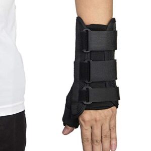 wrist brace with thumb spica splint, wrist splint & thumb splint brace and stabilizer, relieve and treat for de quervain's tenosynovitis, arthritis, sprains, carpal tunnel pain, tendonitis (left,m)