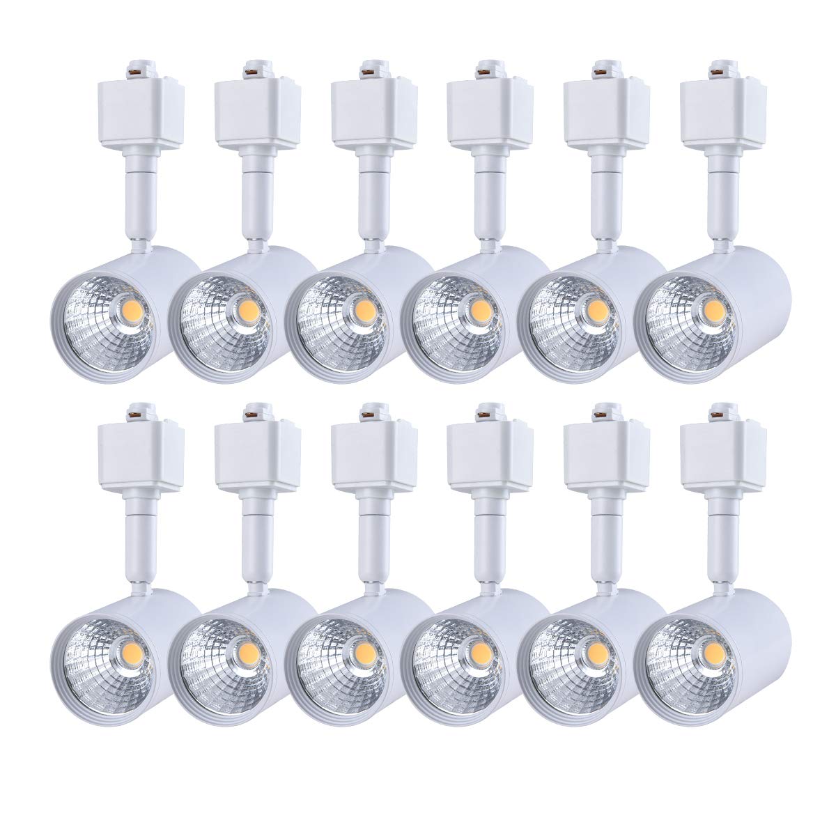 mirrea 12 Pack LED Track Lighting Heads Compatible with Single Circuit H Type Rail Ceiling Spotlight for Accent Task Wall Art Exhibition Lighting 6.5W White Painted (3000K Warm White)