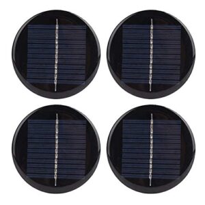 bnineteenteam 4pcs solar panel,6v round portable stable efficient polycrystalline silicon solar cell panel 80mm diameter small size and lightweight other climbing camping supplies