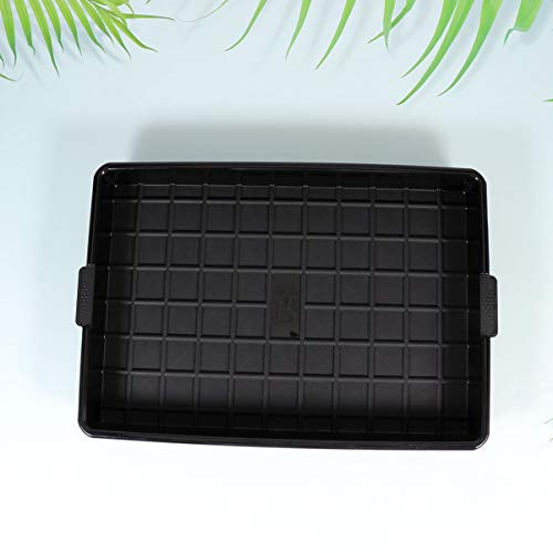 YARNOW Plant Pot Trays Rectangle Plastic Humidity Tray Indoor Plants Succulents Flower Bonsai Tree Saucer Organizer 1pc Black 33.5x23.5x3cm