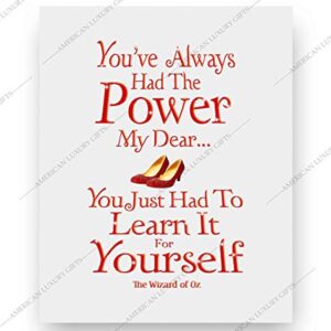 You've Always Had The Power-Motivational Wall Decor, The Wizard of Oz Inspirational Quotes Wall Art Print Is A Perfect Wall Hanging Decor For Home, Nursery, Kids' Bedroom Wall Decor. Unframed -8x10