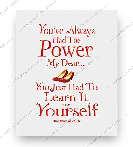 You've Always Had The Power-Motivational Wall Decor, The Wizard of Oz Inspirational Quotes Wall Art Print Is A Perfect Wall Hanging Decor For Home, Nursery, Kids' Bedroom Wall Decor. Unframed -8x10