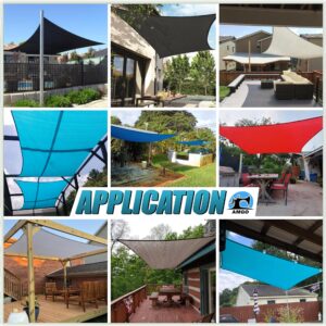 Amgo 16' x 20' Grey Rectangle Sun Shade Sail Canopy Awning UPF50+ AGTAPR1620, 95% UV Blockage, Water & Air Permeable, Commercial and Residential, 3 Years Warranty (We Make Custom Size)