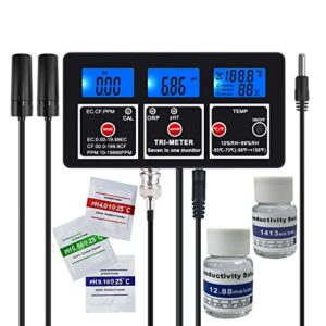 rcyago 7 in 1 ph/rh/ec/cf/tds(ppm)/orp/temperature rechargeable multi-parameter wall-mount water quality tester