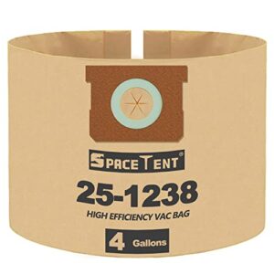 spacetent 5 pack vacuum filter bags compatible with stanley and portercable 4 gallon wet dry vacuum, part # 25-1238