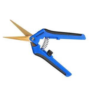 vivosun 2-pack curved gardening scissors 6.5 inch hand pruner shear with titanium coated precision blades